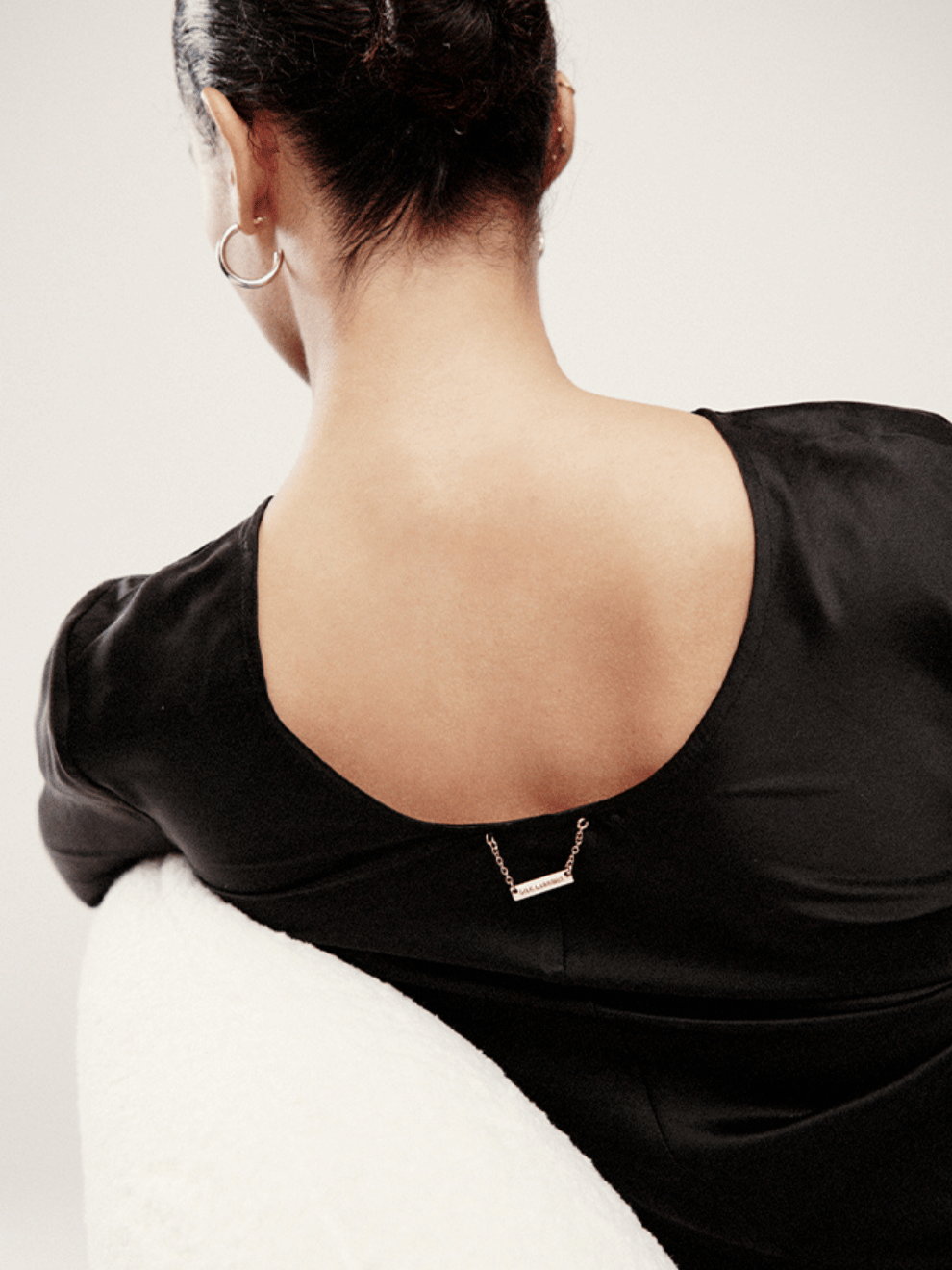 Full Sleeve Bias Cut Dress in Black