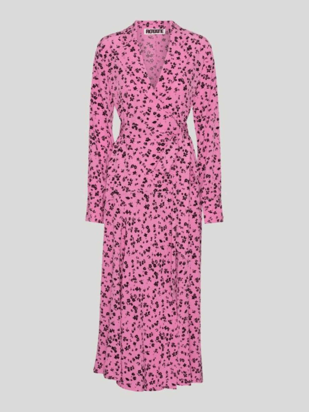 Fine Jacquard Wrap Dress in Pink