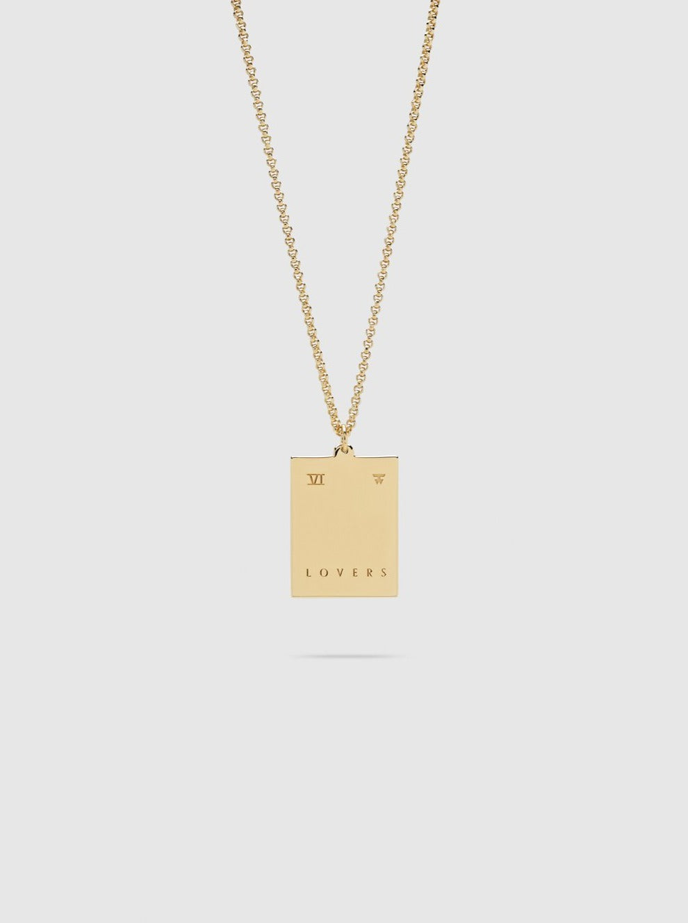 Tom Wood Tarot Lovers Pendant Necklace in Gold back view