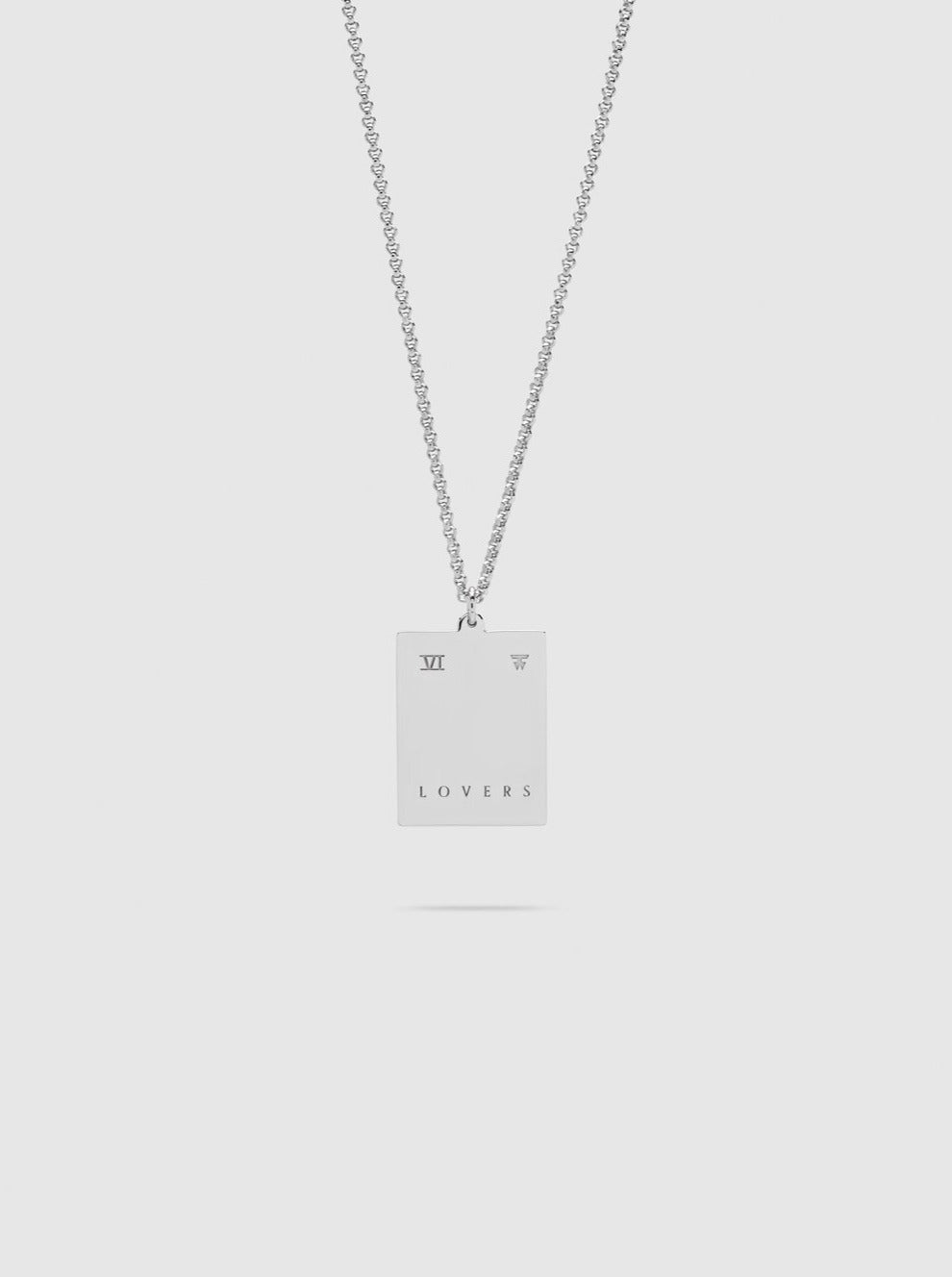 Tom Wood Tarot Lovers Pendant Necklace in Silver back view