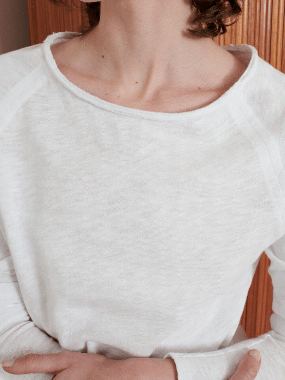 Sonoma Long Sleeve T-Shirt Boat Neck in White