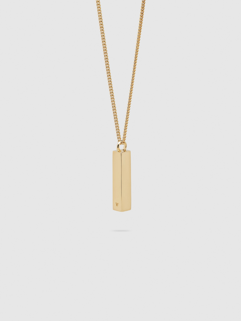Cube Pendant Necklace in Gold Tiger Eye back
