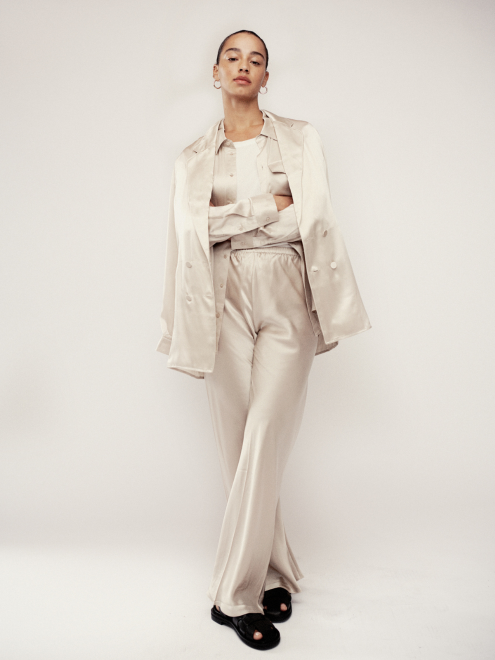 Bias Cut Pants in Hazelnut