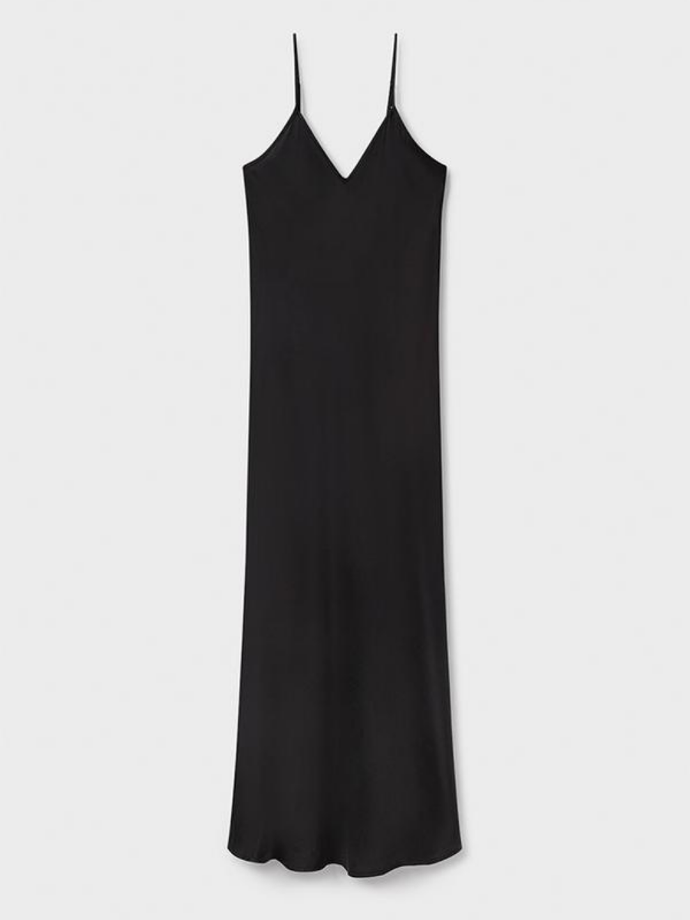 Black 90s Slip Dress Midi Bias Cut by Silk Laundry