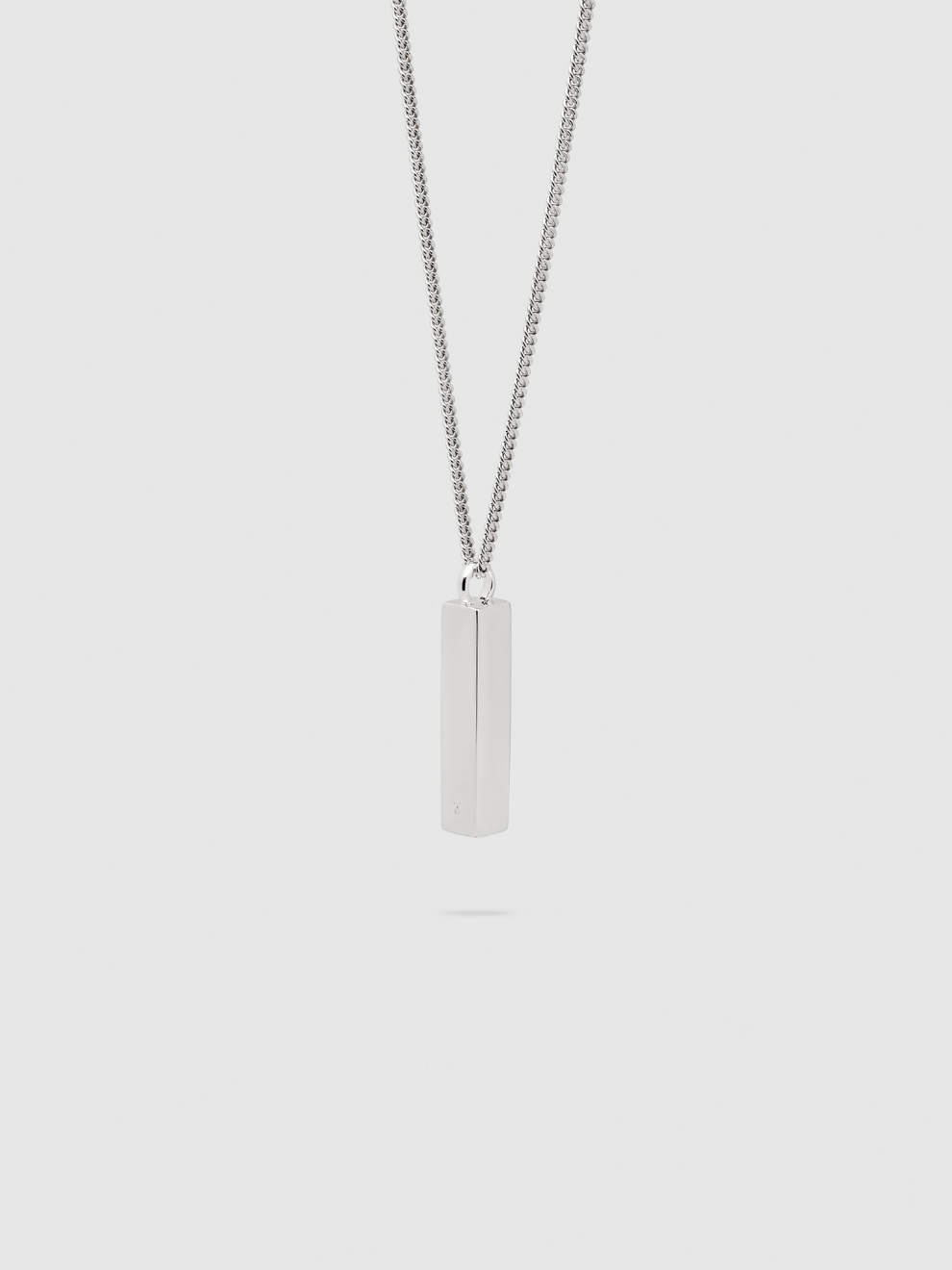 Tom Wood Cube Pendant Necklace in Silver Malachite back