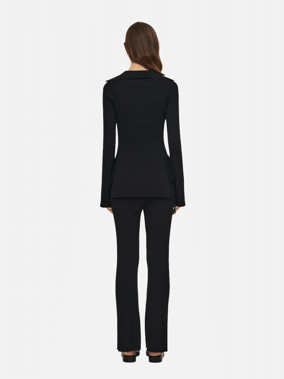 Kaite Rib Knit Pant in Black