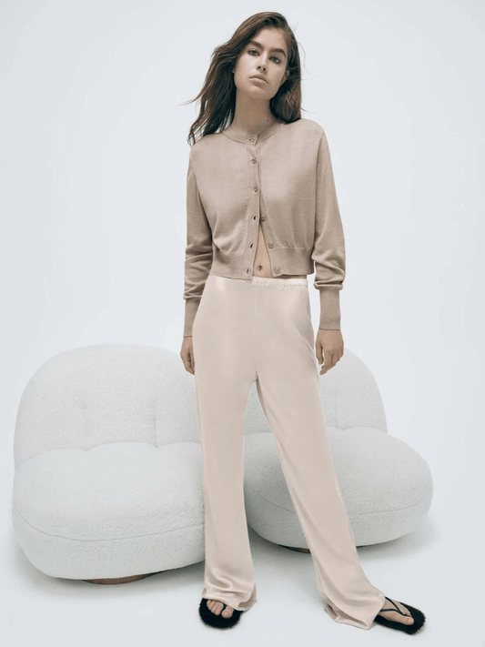 Bias Cut Pants in Hazelnut