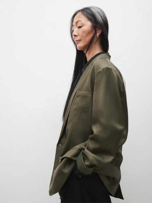PRE-ORDER Silk Twill Miami Blazer in Pine