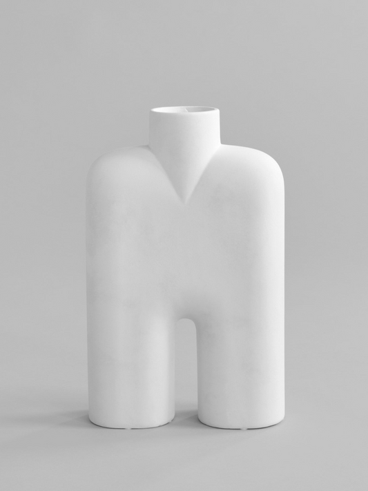 Cobra Tall Vase in Bone White