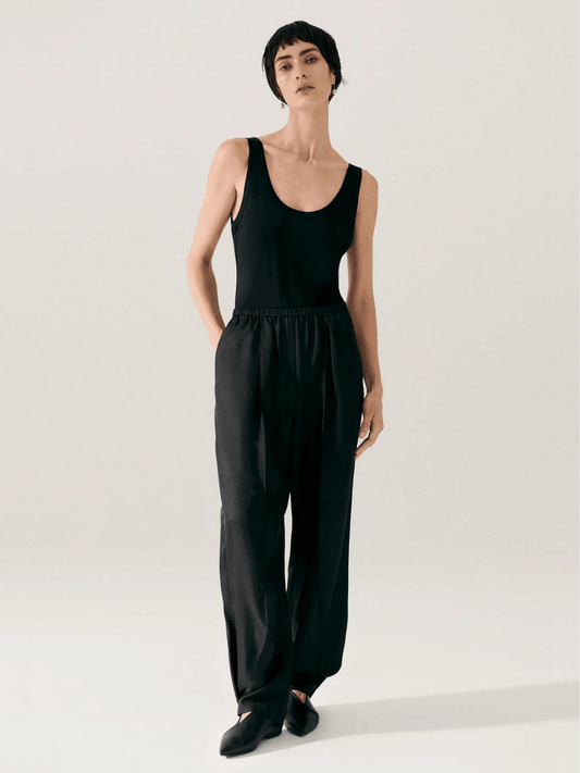 Jersey Modal Scoop Tank in Black