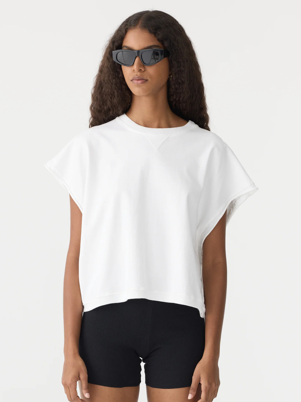 PRE-ORDER Boxy Cut Off Tank in White