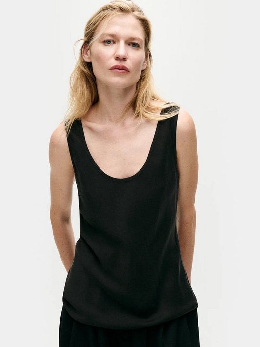 Scoop Neck Tank in Black