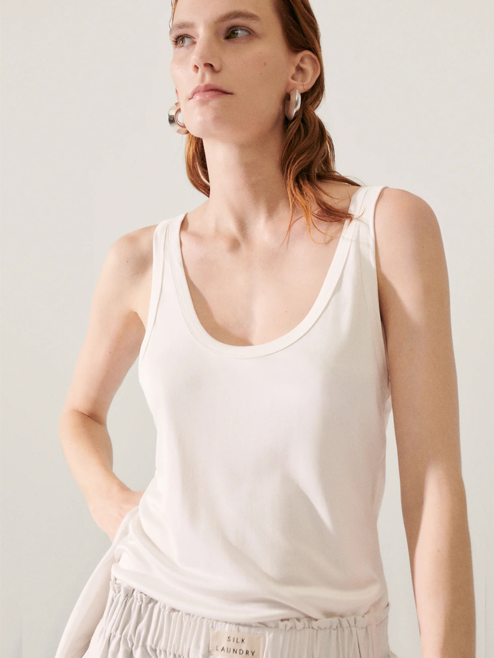 PRE-ORDER Scoop Neck Tank in White