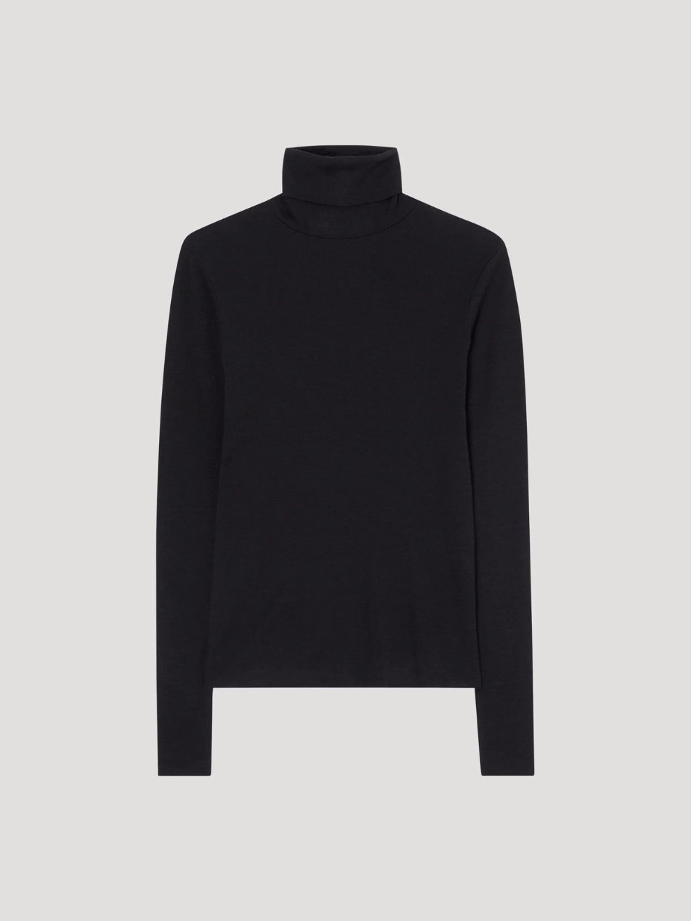 Fine Merino Turtleneck in Black