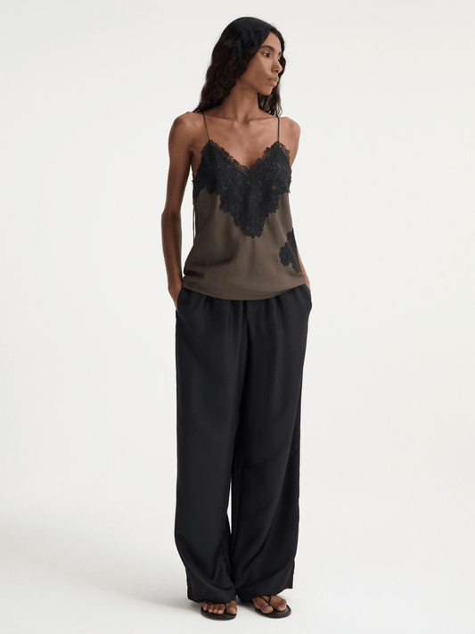 PRE-ORDER Lace Silk Camisole in Earth