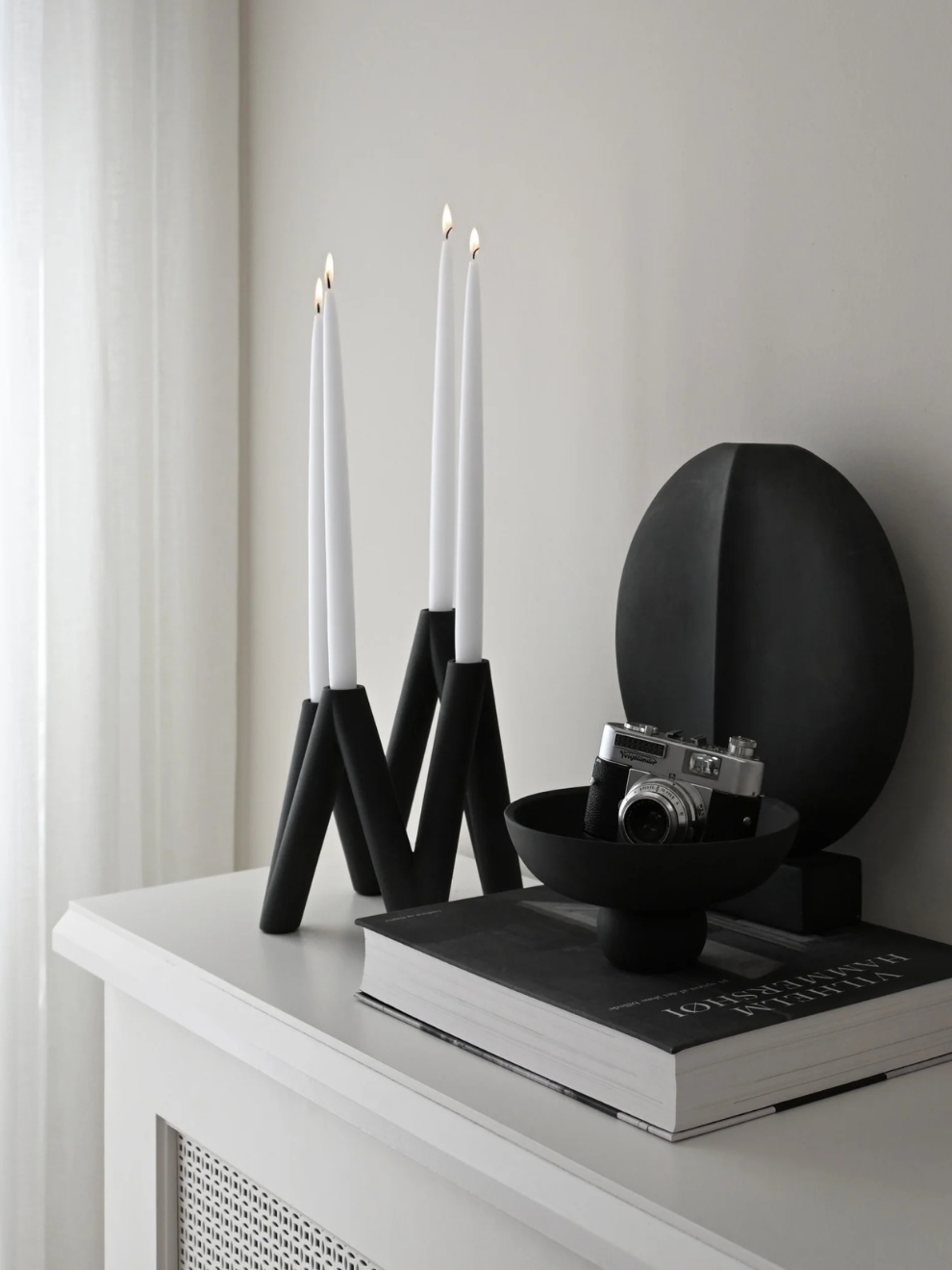 PRE-ORDER W Candle Holder in Black