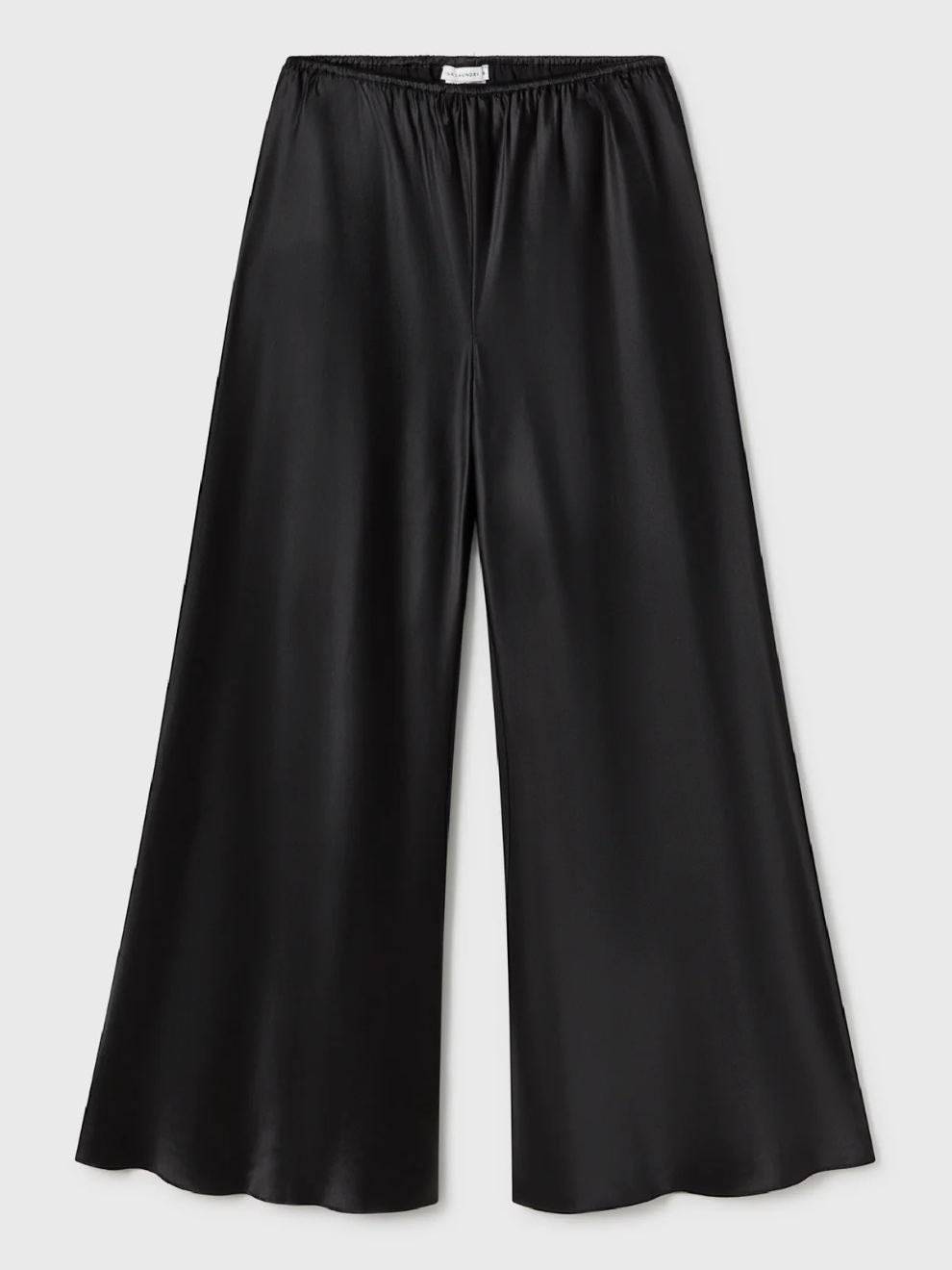 Wide Leg Bias Cut Pants Raw Edge in Black