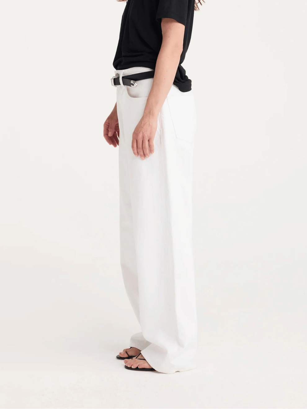 Low Waist Wide Leg Denim in White