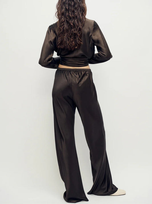 Bias Cut Pants in Mantis