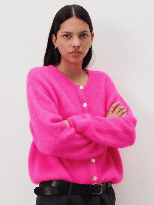 Vito Cardigan in Fluro Pink Melange