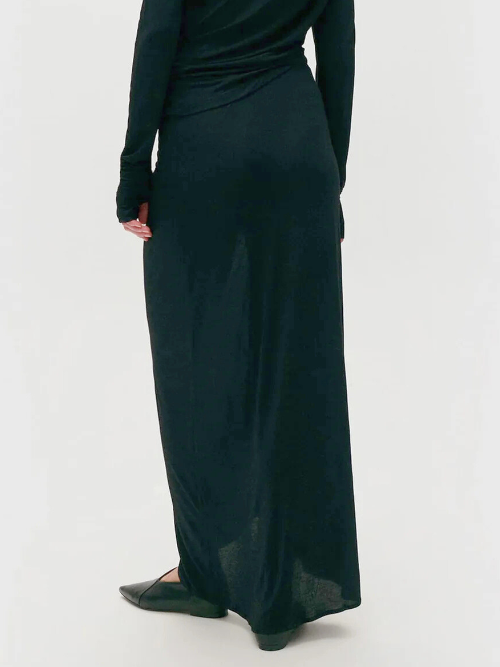 Jersey Modal Ruched Skirt in Black