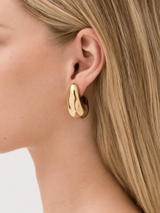 Volume Hoops Large in Gold