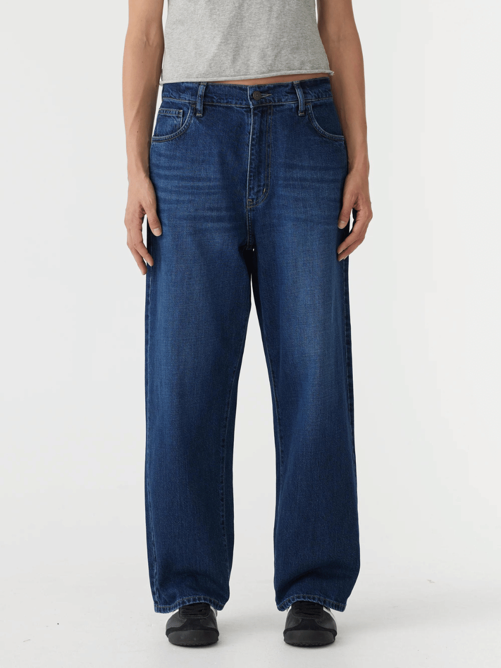 Slouch Straight Jean in Worn Indigo