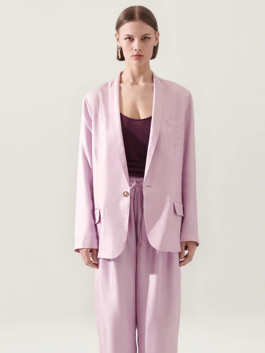 Silk Twill Miami Blazer in Lilac