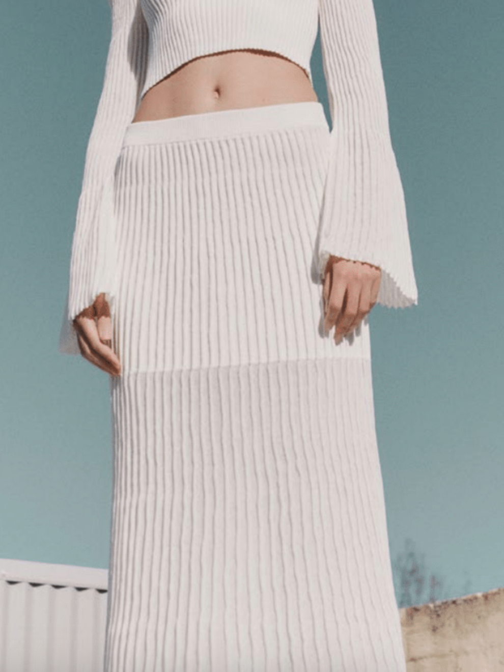 Manning Knit Skirt in Off White