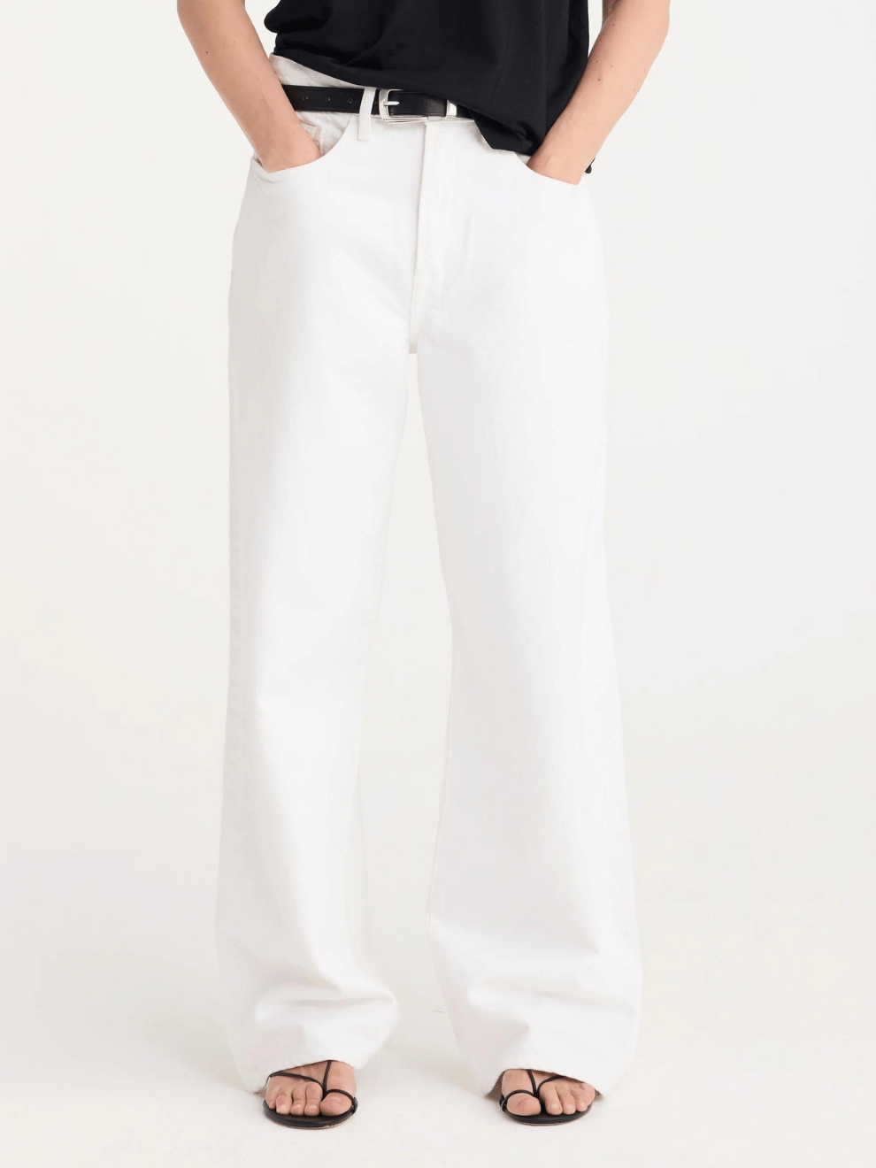 Low Waist Wide Leg Denim in White