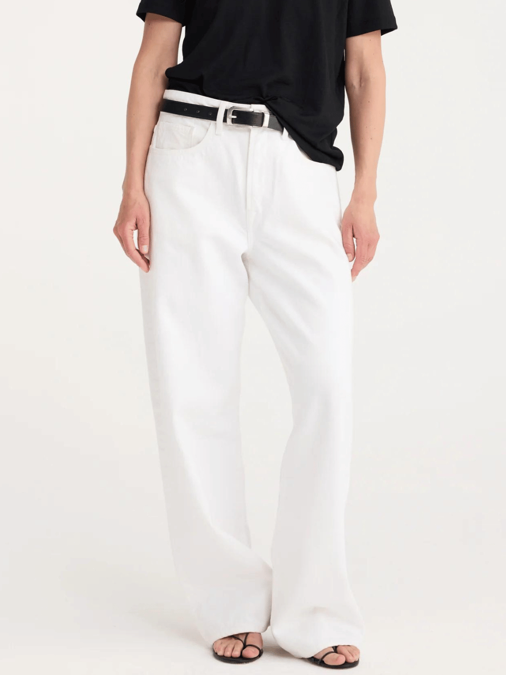 Low Waist Wide Leg Denim in White