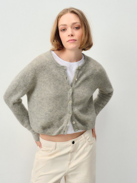 Vito Cardigan in Light Grey Melange