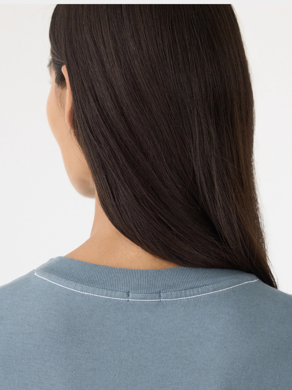 Longerline T-Shirt Dress in Blue Steel