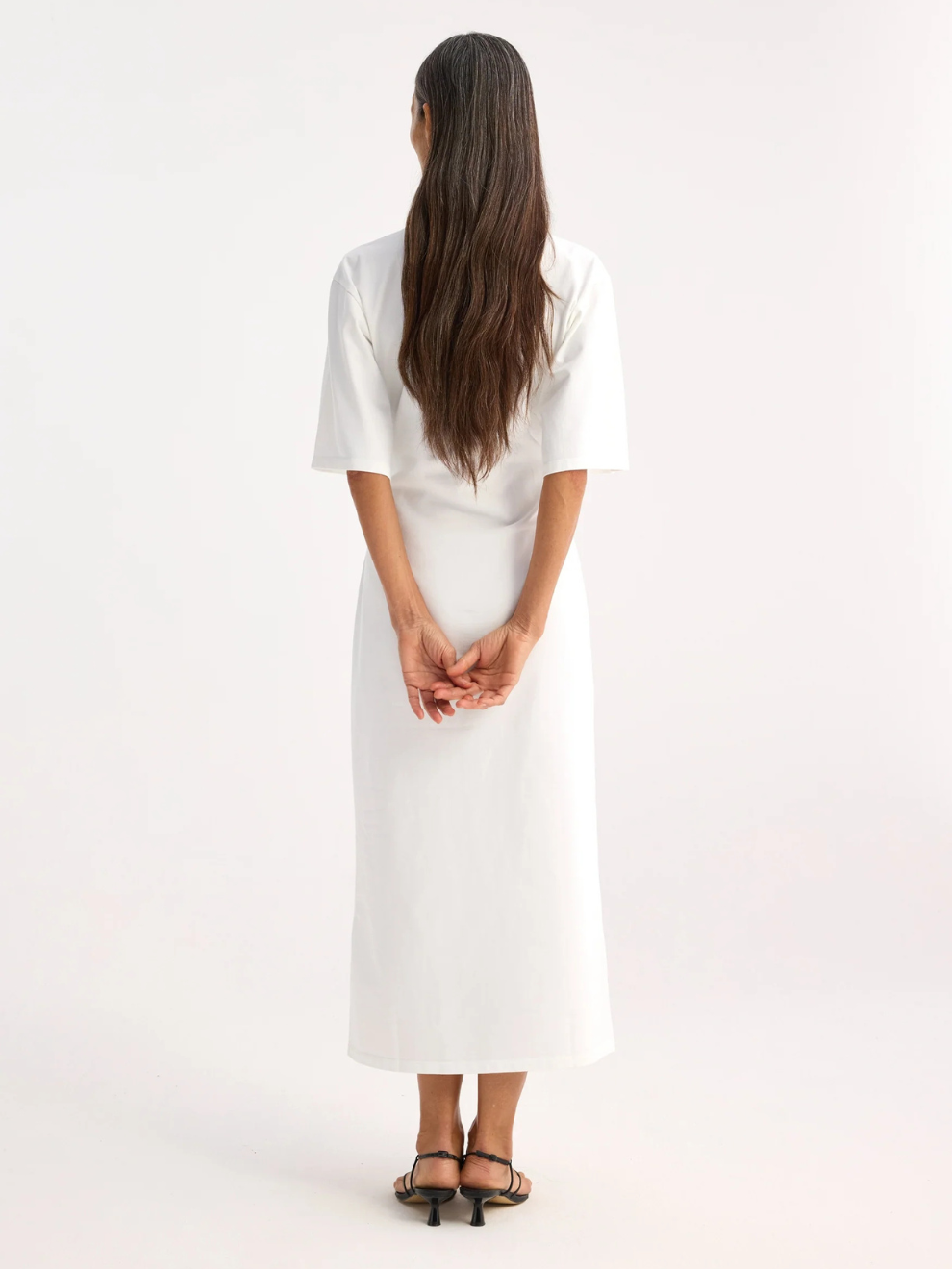 Jersey Fitted T-Shirt Dress in White