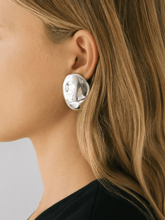 Dylan Dome Earring in Silver