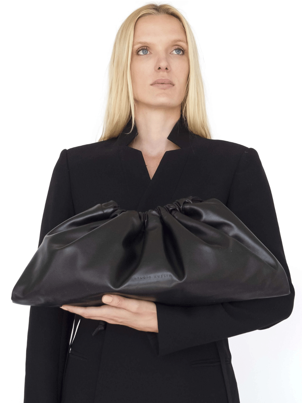 Maxi Drawstring Bag in Black