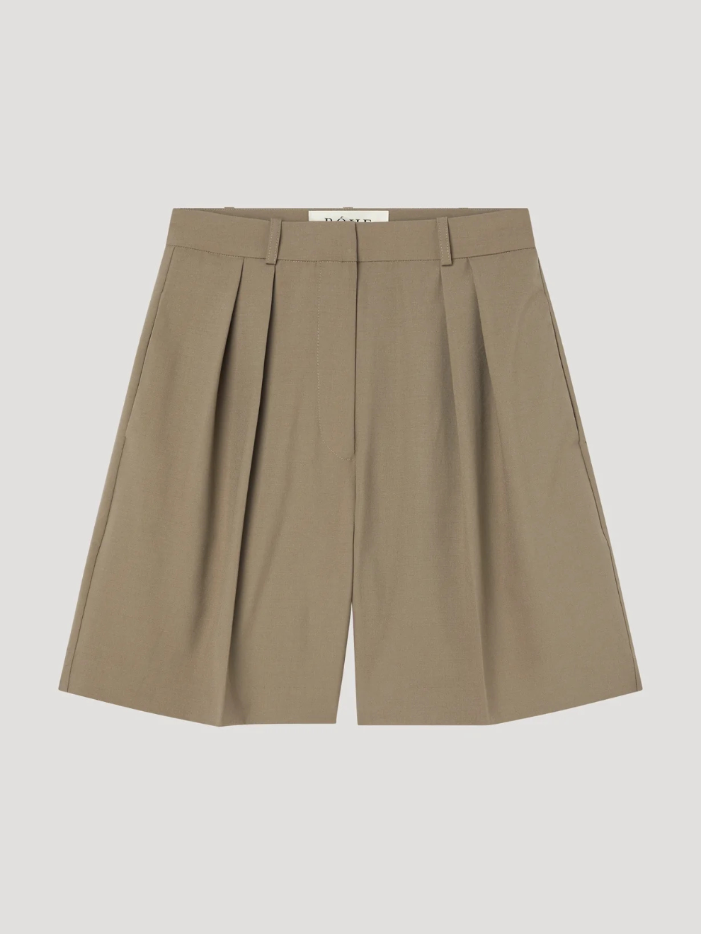 Tailored Wide Leg Shorts in Khaki