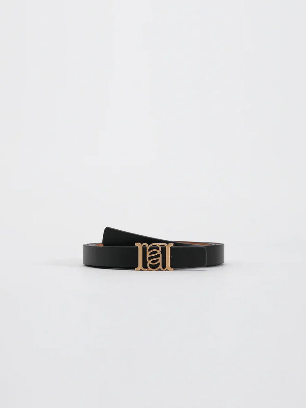 PRE-ORDER Double-sided Monogram Calfskin Slim Belt in Gold