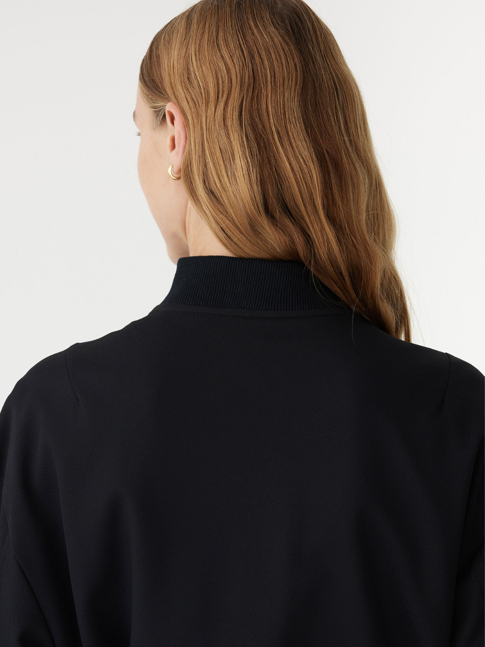 Stretch Twill Bomber in Black