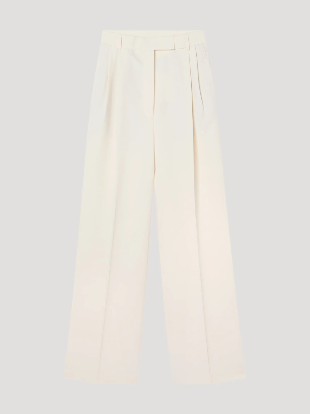 High-Waist Tailored Trousers in Off White