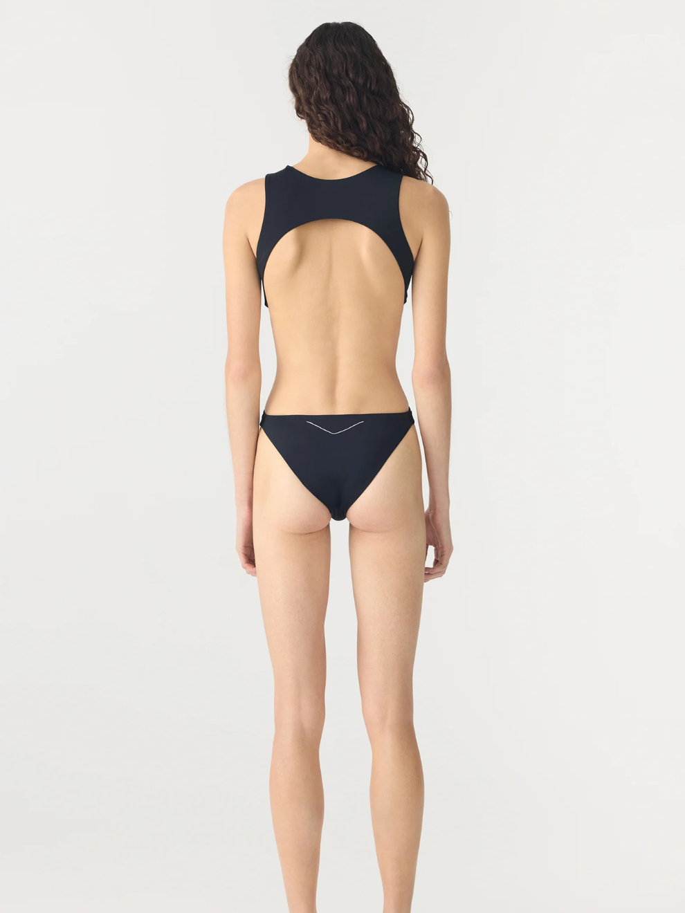 Cut Out One Piece Bodysuit in Black