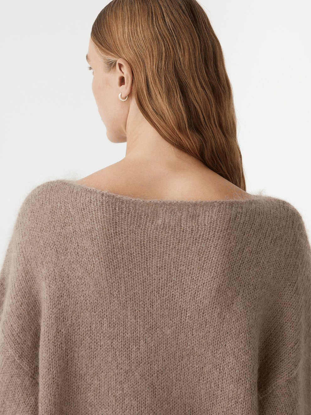 Boxy Mohair Boatneck in Pumice