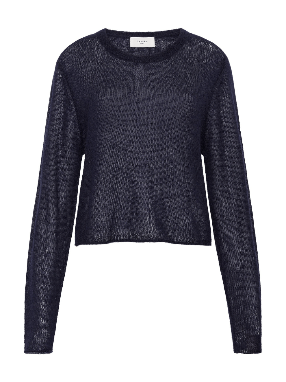 Superfine Mohair Cropped Knit in Ink