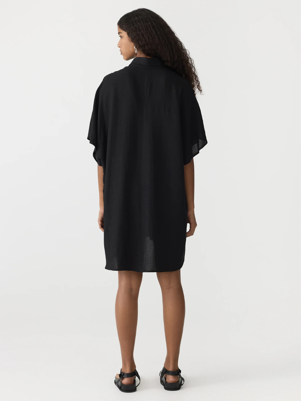 PRE-ORDER Boxy Placket Dress in Black