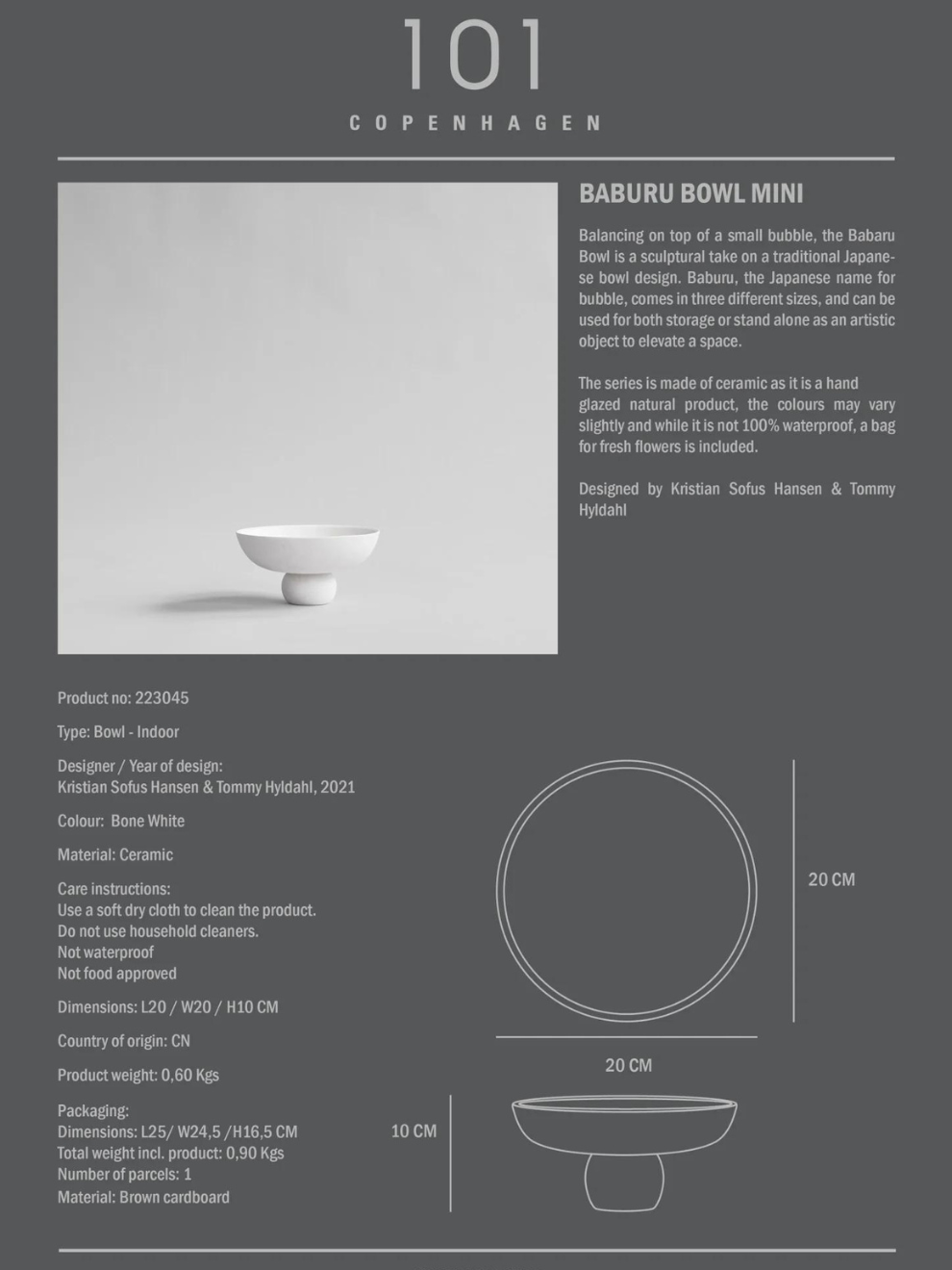 PRE-ORDER Baburu Bowl Mini in Bone White