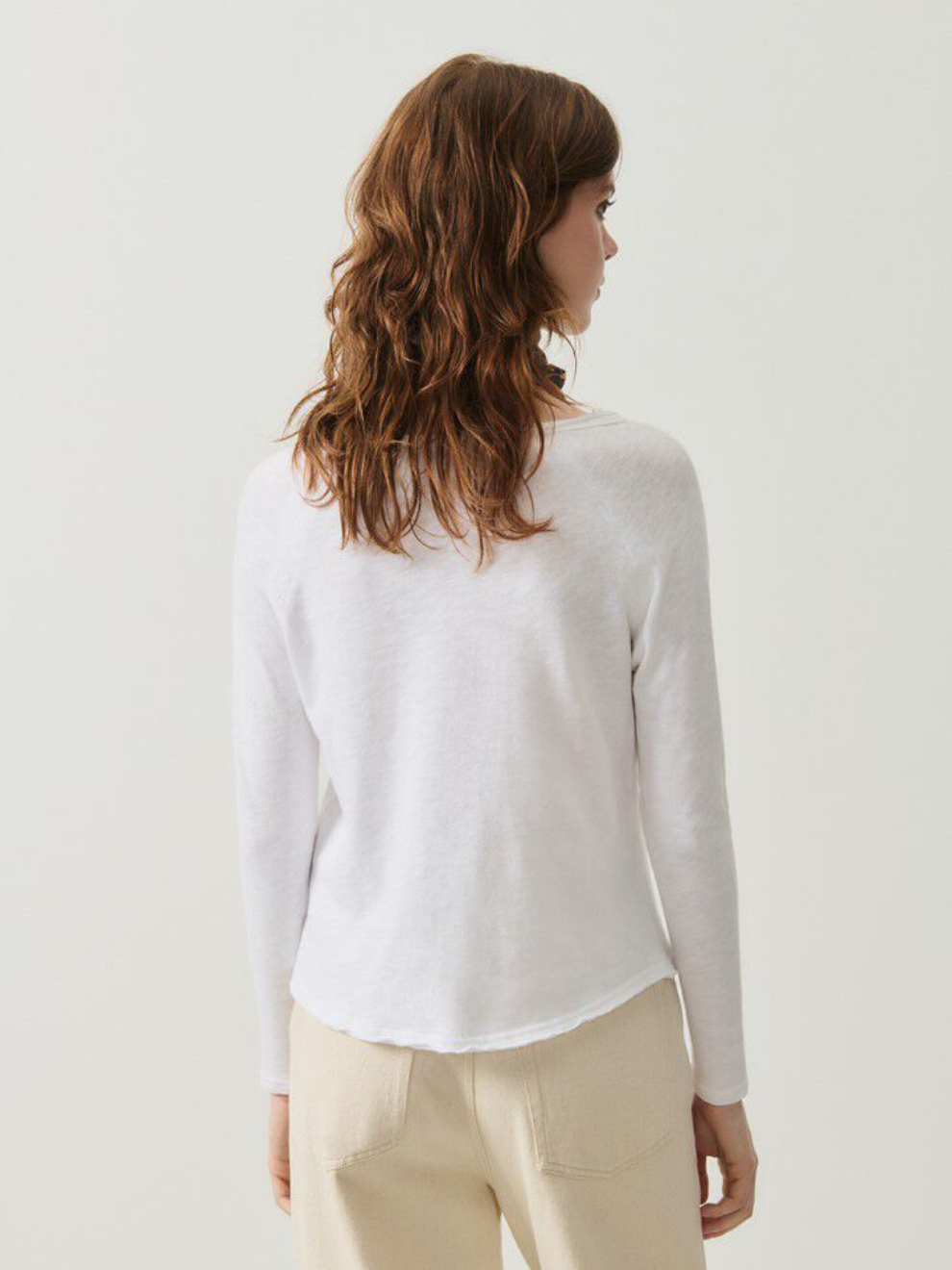 Sonoma Long Sleeve T-Shirt Boat Neck in White