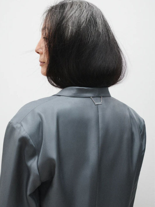 PRE-ORDER Silk Twill Miami Blazer in Slate