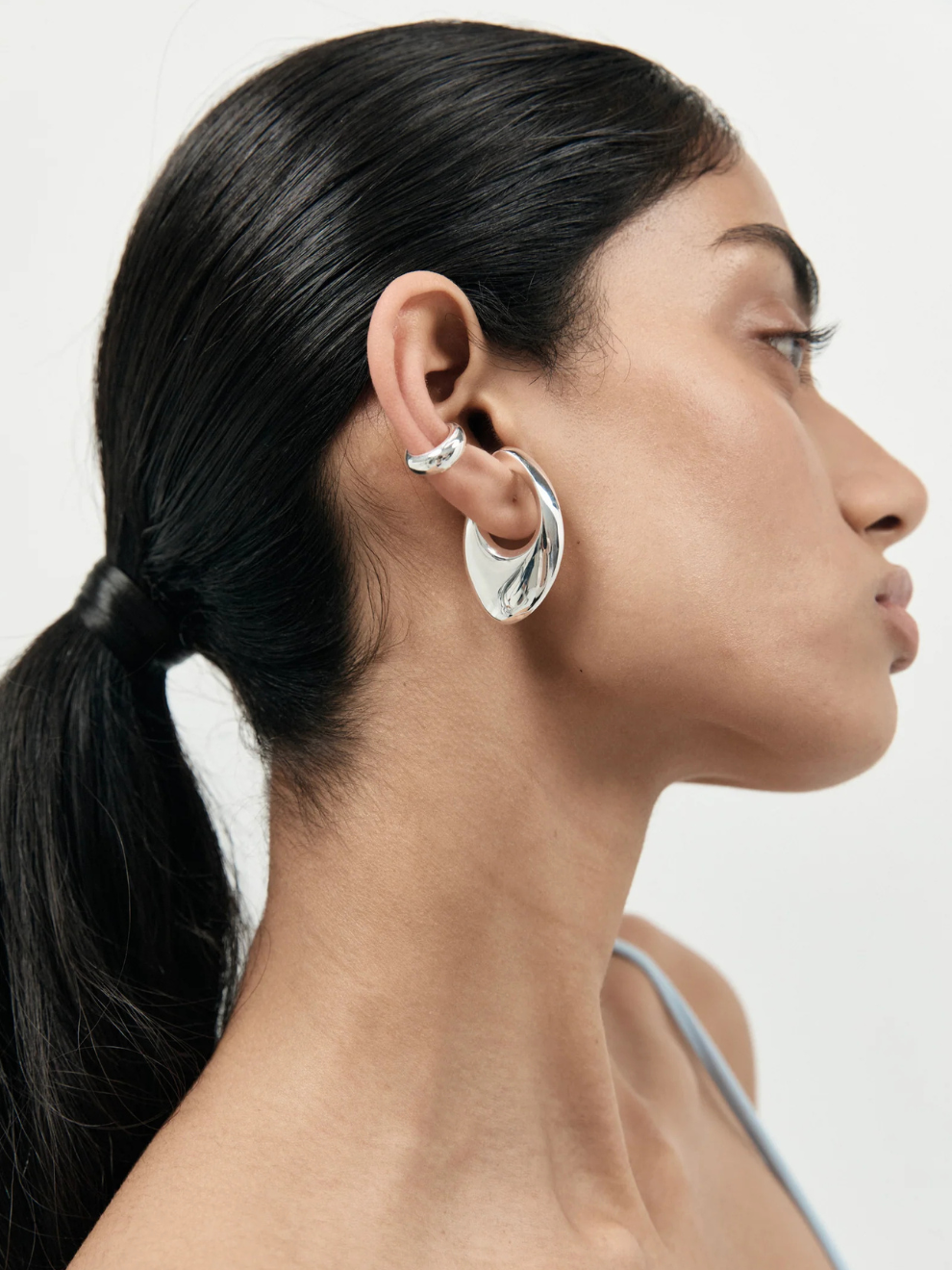 Mirror Ear Cuff in Silver