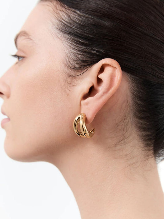 Via Earrings Large in Gold