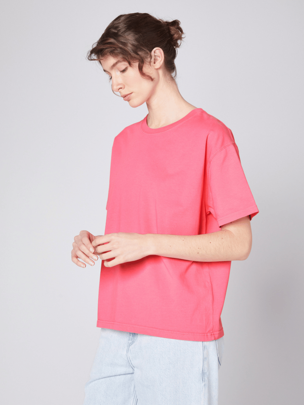 Fizvalley T-Shirt Round Neck in Fluo Pink